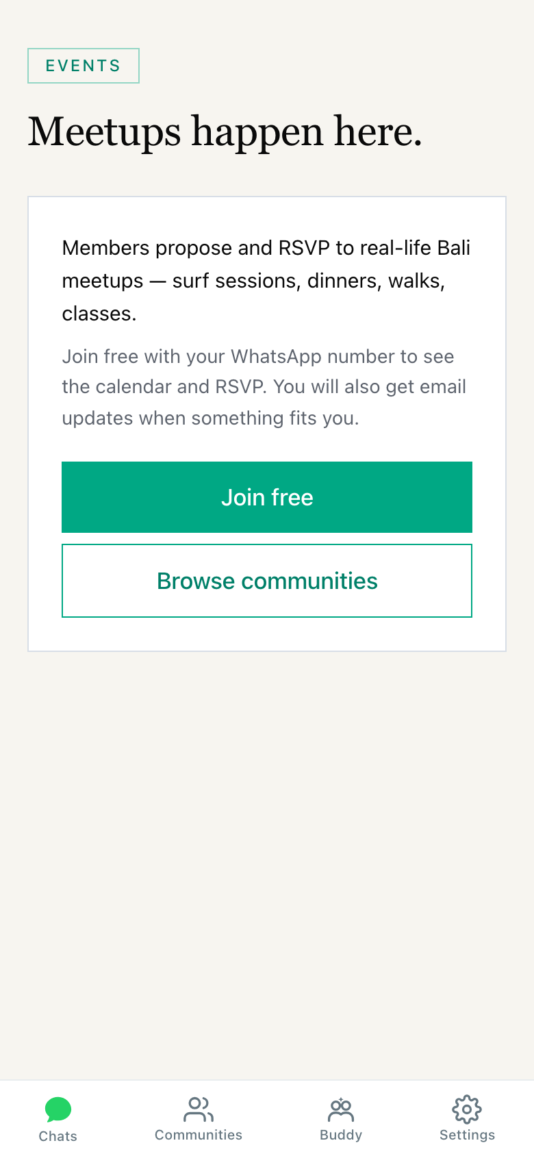 Real-life meetups & RSVPs